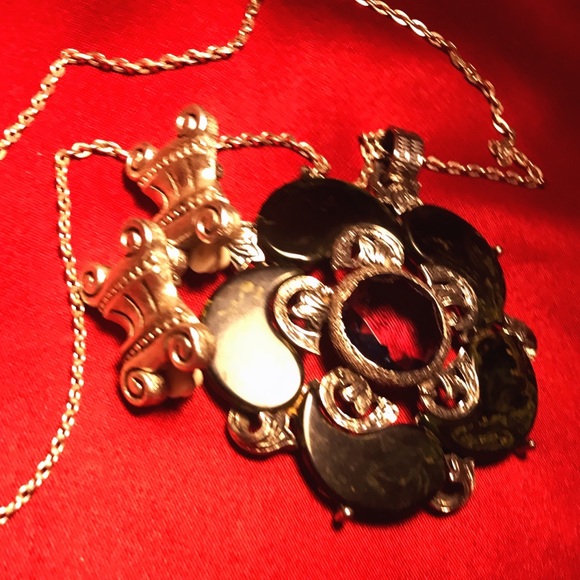 Vintage Arthur Pepper “Art” Silver and Green swirl pendant/necklace - Picture 4 of 13